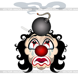 Sad clown - vector image