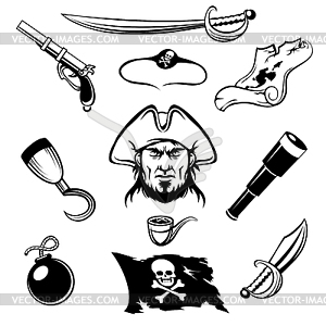 Pirate icons - vector clipart