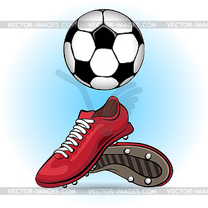 Boots and ball - vector clipart