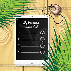 Vacation Wish List - vector image