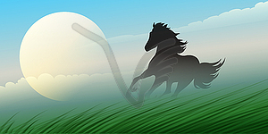 Running Stallion - vector clip art