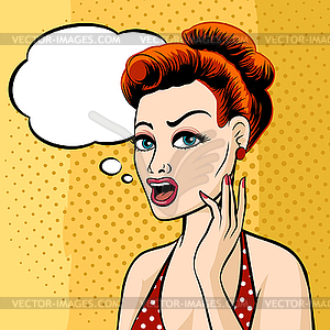 Woman Face with Speech Bubble - vector clipart