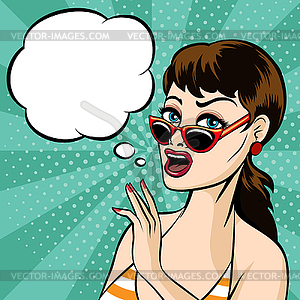 Girl in Glasses - vector image