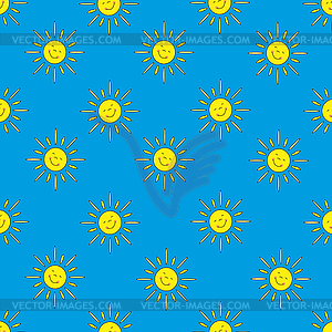 Background of suns (blue) - vector clipart