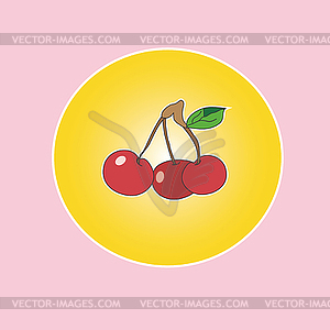 Cherry circle - vector clipart