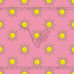 Background of sun (pink) - vector clipart