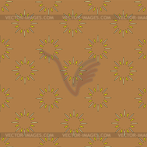 Pattern of suns (brown ) - vector image