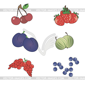 Set of icons berries - vector clipart / vector image