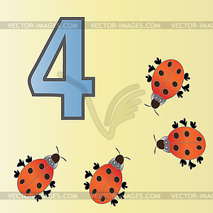 Number four - vector image