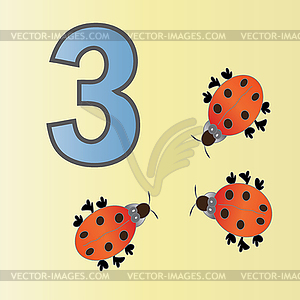 Number three - vector clipart