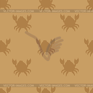 Crabs on brown - vector clipart