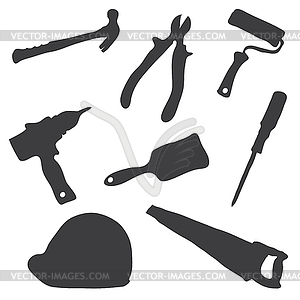 Collection building tools - vector clipart