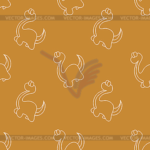 Ornaments with silhouettes of dinosaurs - vector image