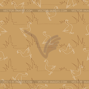 Background with geese - royalty-free vector clipart