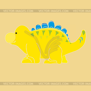 Желтый динозавр - векторное изображение