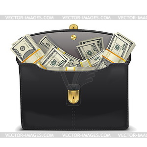 Case with Money - vector clipart