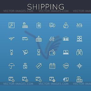 Shipping Line Icons - vector clipart