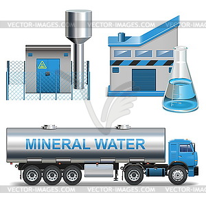 Mineral Waters Production - vector clip art