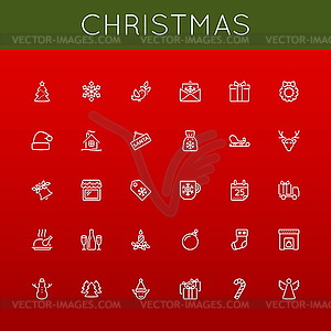 Christmas Line Icons - vector clipart