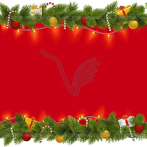 Christmas Background with Garland - vector clip art