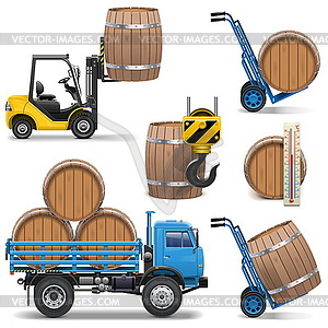 Barrels Shipping Icons - vector clipart