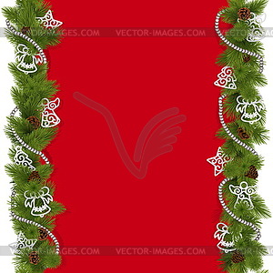 Christmas Background with Beads - vector image