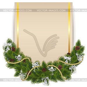 Christmas Decoration with Card - vector clipart