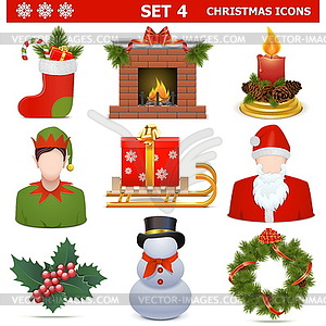 Christmas Icons Set  - vector image