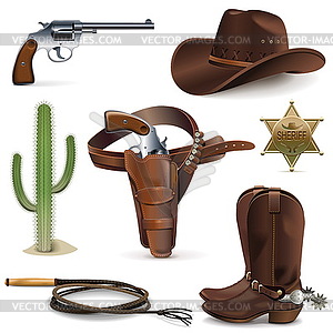 Cowboy Icons - vector image