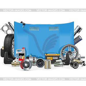 Car Spares Frame - vector clip art