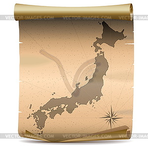 Japan Vintage Map - vector clip art