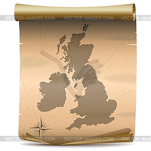 United Kingdom Vintage Map - vector clip art