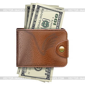 Wallet with Money - vector clipart