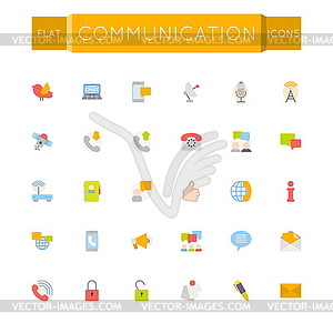 Flat Communication Icons - vector clip art