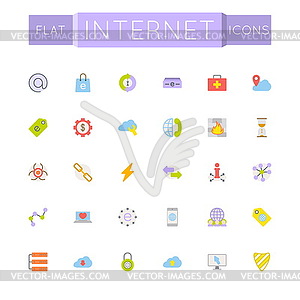 Flat Internet Icons - vector clipart