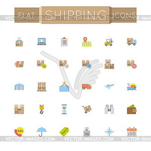 Flat Shipping Icons - vector clip art