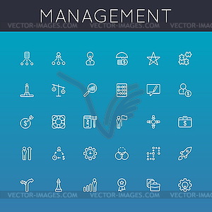 Management Line Icons - vector clip art