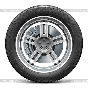 Car Wheel with Disk Brake - vector clipart