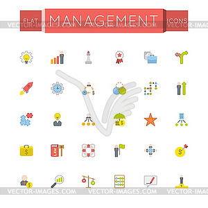 Flat Management Icons - vector image