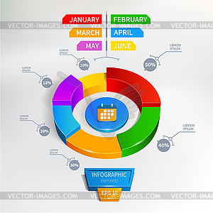 Инфографика круг график - изображение в векторном формате