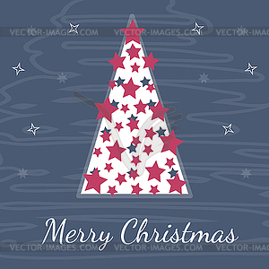 Holiday greeting card with Christmas tree and - vector clipart