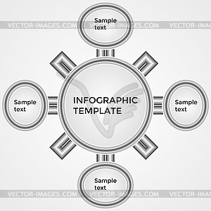 Infographic design on grey background - vector image