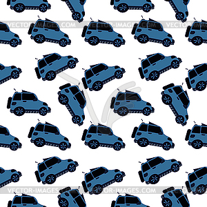 Seamless repeating pattern of blue painted cars - royalty-free vector image