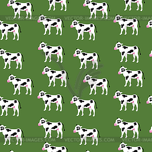 Бесшовные белых коров с черными пятнами - клипарт в формате EPS