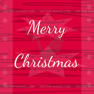 Holiday pink greeting card with Merry Christmas text - royalty-free vector clipart