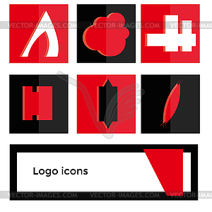 Set of logos for your design - color vector clipart