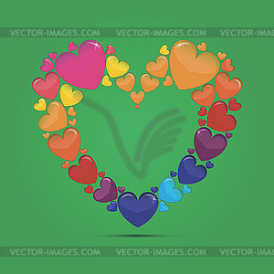 Colored Glass Heart - color vector clipart