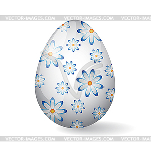 Easter Egg with camomile decor - vector image