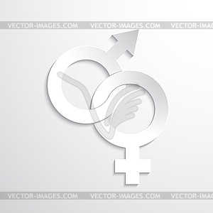 Paper Gender Sign - vector image