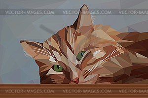 Pensive red cat - vector image